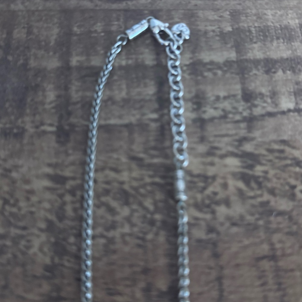 Brighton Double Sided Oval Silver With Gold & Rhinestone Accent Necklace - Picture 4 of 10